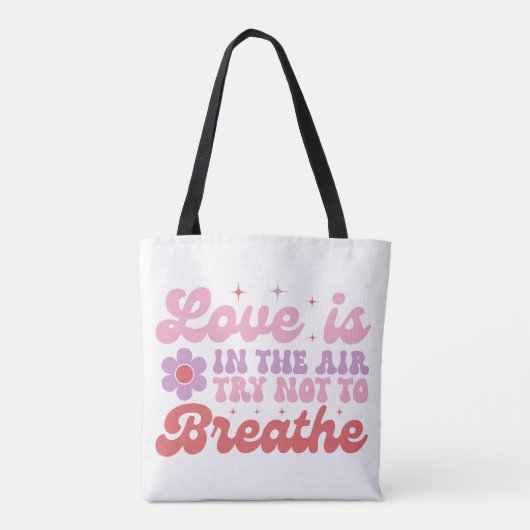 愛は空気の中にあるおもしろいアンチ – バレンタイン トートバッグ (裏面)