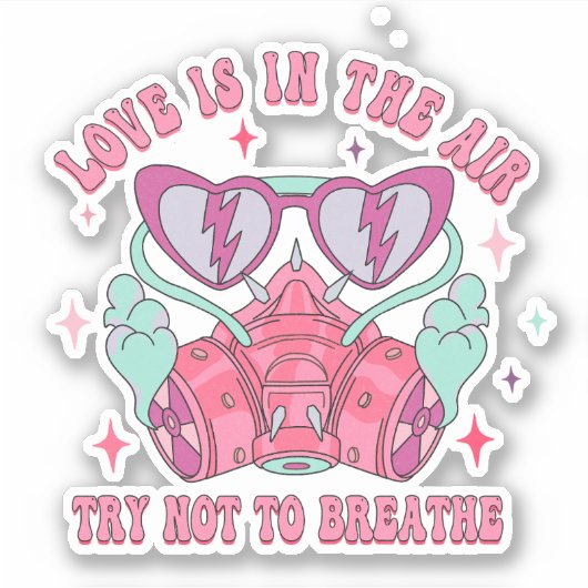 愛は空気の中にあるアンチValentiを呼吸しないように試みる シール (正面)