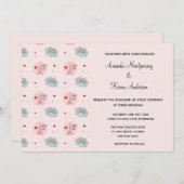 愛は空気の中にあるエッフェル塔とハート結婚ズ 招待状 (正面/裏面)