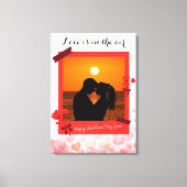 愛は空気の中にあるカスタムフォトカップル&文字 キャンバスプリント (正面)