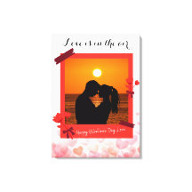 愛は空気の中にあるカスタムフォトカップル&文字