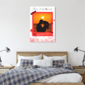 愛は空気の中にあるカスタムフォトカップル&文字 キャンバスプリント (インサイチュ (寝室))