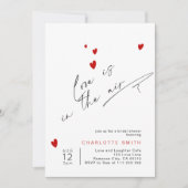 愛は空気の中にあるシンプルモダンブライダルシャワー 招待状 (正面)