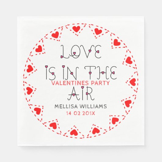 愛は空気の中にあるタイポグラフィデザイン スタンダードランチョンナプキン (正面)