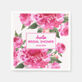 愛は空気の中にあるバレンタインフローラブライダルシャワー スタンダードカクテルナプキン