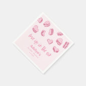 愛は空気の中にあるピンクハートブライダルシャワー スタンダードカクテルナプキン (角)