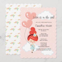 愛は空気の中にあるブライダルシャワーレッドヘッドクラウド9 招待状