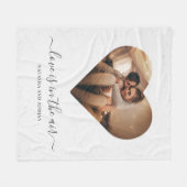 愛は空気の中にある幸せなバレンタインの写真 フリースブランケット (正面(横))