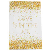 愛は空気の中にある文字&金ゴールドグリッター ミディアムペーパーバッグ (正面)