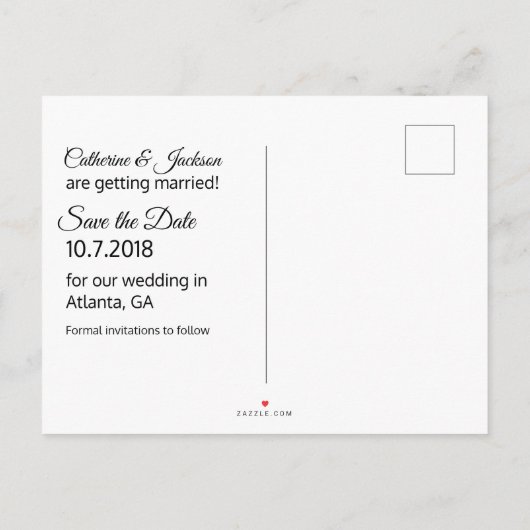 愛は空気の中にある日付のポストカードを保存 案内ポストカード (裏面)