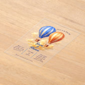 愛は空気の中にある熱気球の旅結婚行 アクリル招待状 (レイダウン)