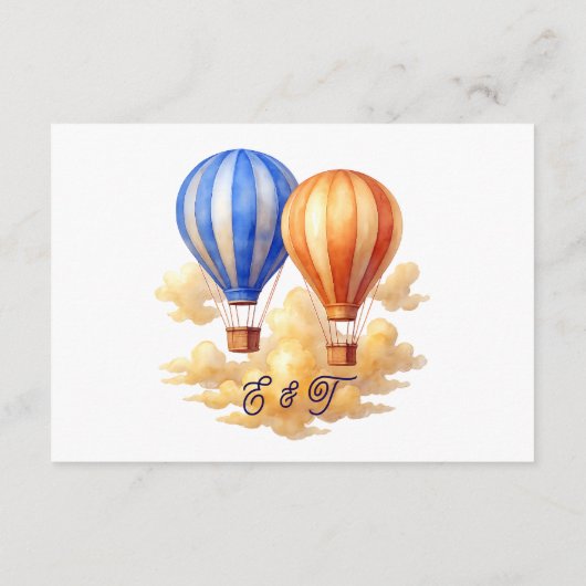 愛は空気の中にある熱気球の旅結婚行 エンクロージャーカード (裏面)