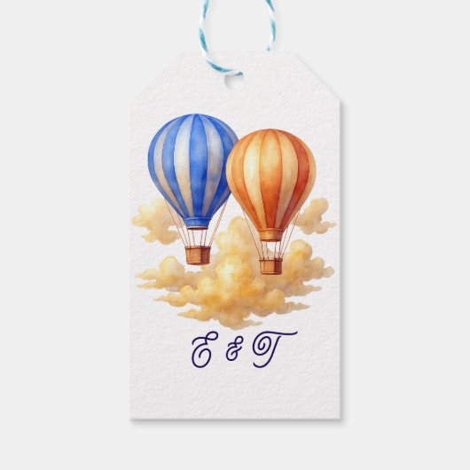 愛は空気の中にある熱気球の旅結婚行 ギフトタグ (裏面)
