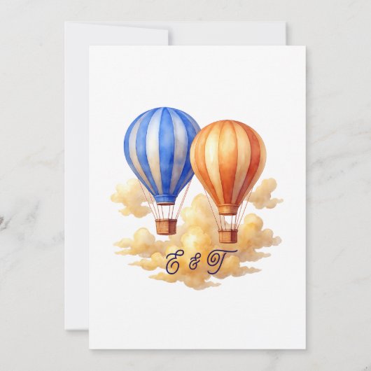 愛は空気の中にある熱気球の旅結婚行 サンキューカード (裏面)