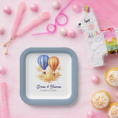 愛は空気の中にある熱気球の旅結婚行 ペーパープレート (パーティー)