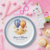愛は空気の中にある熱気球の旅結婚行 ペーパープレート (パーティー)