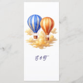 愛は空気の中にある熱気球の旅結婚行 メニュー (裏面)