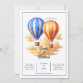 愛は空気の中にある熱気球の旅結婚行 招待状 (正面)