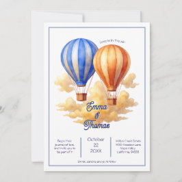 愛は空気の中にある熱気球の旅結婚行 招待状