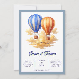 愛は空気の中にある熱気球の旅結婚行 招待状