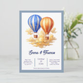 愛は空気の中にある熱気球の旅結婚行 招待状 (スタンド正面)