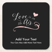 愛は空気の中にある – バレンタインデー結婚か スクエアペーパーコースター (正面)