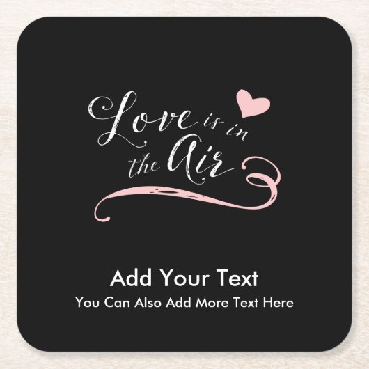 愛は空気の中にある – バレンタインデー結婚か スクエアペーパーコースター (正面)