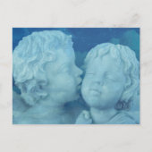 愛は空気の中にある、ヴィンテージ石の天使キスをする ポストカード