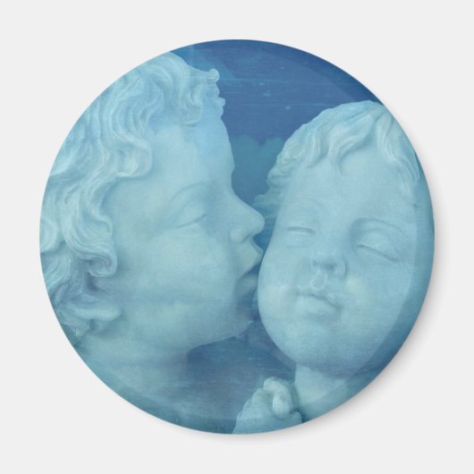 愛は空気の中にある、ヴィンテージ石の天使キスをする マグネット (正面)