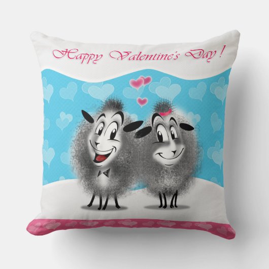 "愛は空気の中にある！"美しい愛かわいい羊 クッション (正面)