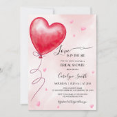 愛は空気の中にブライダルシャワーの招待 招待状 (正面)