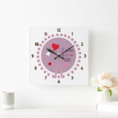 愛は空気の壁の時計にある スクエア壁時計 (ホーム)