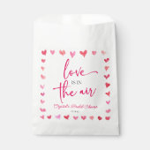 愛は空気の赤ピンクのハートブライダルシャワー フェイバーバッグ (正面)