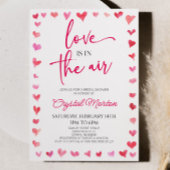 愛は空気の赤ピンクのハートブライダルシャワー 招待状