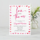 愛は空気の赤ピンクのハートブライダルシャワー 招待状 (スタンド正面)