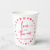 愛は空気の赤ピンクのハートブライダルシャワー 紙コップ (裏面)