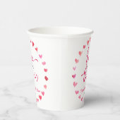 愛は空気の赤ピンクのハートブライダルシャワー 紙コップ (右)