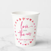 愛は空気の赤ピンクのハートブライダルシャワー 紙コップ (正面)