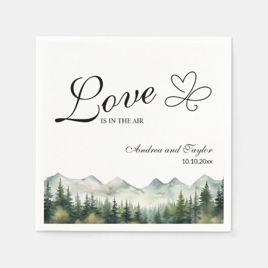 愛は空気エレガントな結婚式に スタンダードカクテルナプキン (正面)