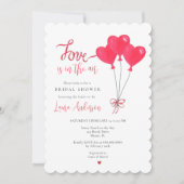 愛は空気ハートバルーンブライダルシャワー 招待状 (正面)