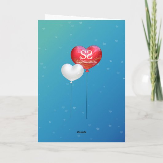 愛は空気バレンタインの気球グリーティングカードに入っている シーズンカード (裏面)