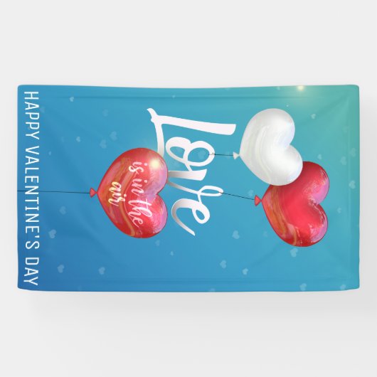 愛は空気バレンタインの気球-旗にあります 横断幕 (横)