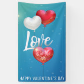 愛は空気バレンタインの気球-旗にあります 横断幕 (縦)