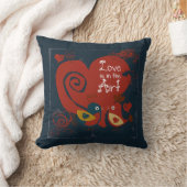 愛は空気バレンタインの鳥の枕にある クッション (ブランケット)