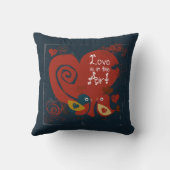 愛は空気バレンタインの鳥の枕にある クッション (裏面)