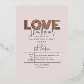 愛は空気バレンタインデーのパーティーバラ金ゴールド 箔招待状 (正面)