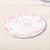 愛は空気バレンタインデーブライダルシャワー ラウンドペーパーコースター (アングル)