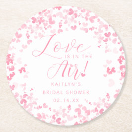 愛は空気バレンタインデーブライダルシャワー ラウンドペーパーコースター