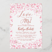 愛は空気バレンタインデーブライダルシャワー 箔招待状 (正面)