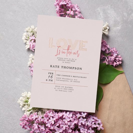 愛は空気バレンタインデーブライダルシャワー 箔招待状